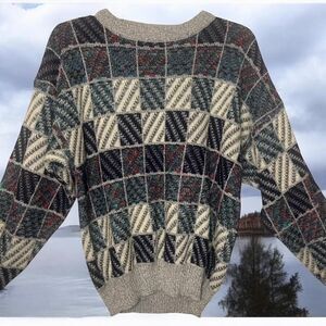 Vintage Expressions Manhattan City Knit Sweater Men's Large Grandpa Dad 90's